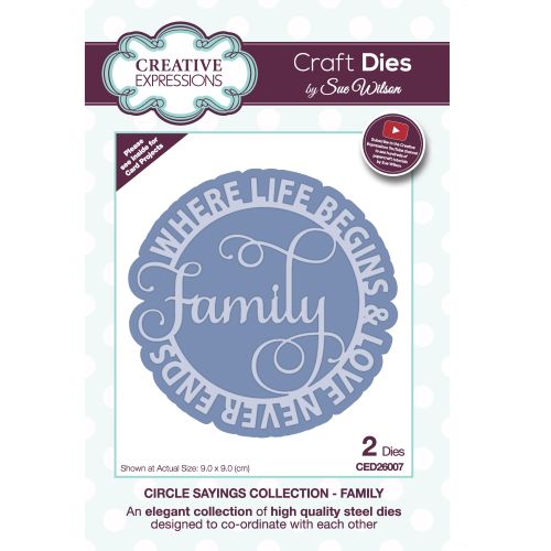 Family -  Circle Sayings Die Collection CED26007